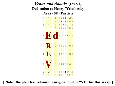 Venus and Adonis, Ded., Ed Vere, #3